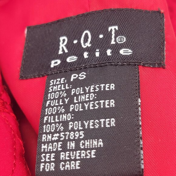 RQT Petite Quilted Floral Pattern Red Jacket Fully Lined Button Closure Womens P - Picture 6 of 10